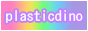 rainbow plastic dino button