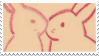 drawing of two bunnies in a stamp