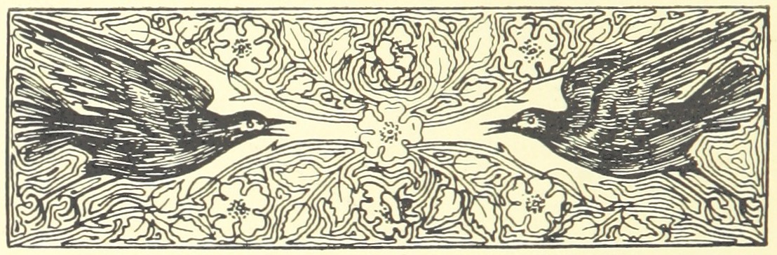 header image that is an etching of two birds facing each other with flower at centre